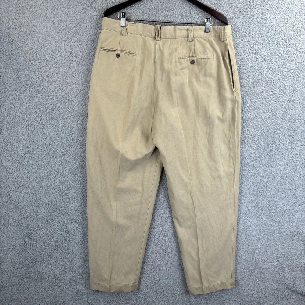 Vintage Polo Ralph Lauren Pants Mens 38x30 Beige Linen‎ Silk Blend Pleated